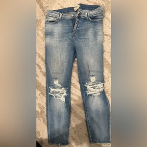 L’AGENCE ankle length ripped Jean